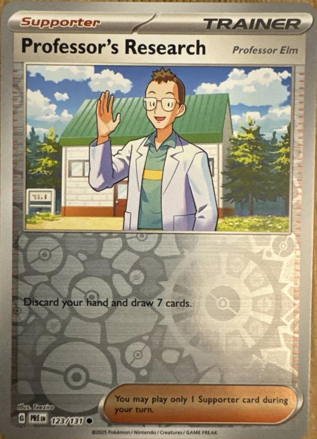Prismatic Evolutions Professor's Research: Professor Elm [Reverse] Pokémon card